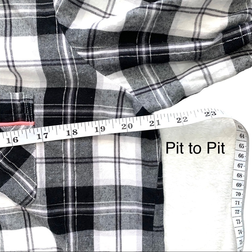 Victoria’s Secret Black White Plaid Sleep Shirt Size Medium - Picture 14 of 17